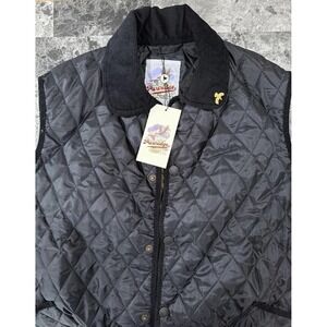 NWT John Partridge Quilted Vest Jacket Rag Gilet Mens XL Black Olive England